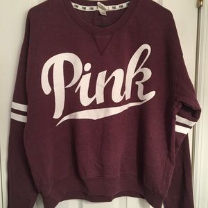 NEW Maroon VS PINK Light Weight Crew Neck